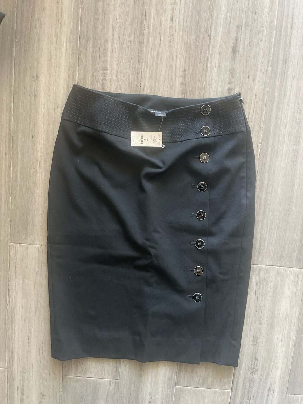 White House Black Market Black Side Button Pencil Skirt Size 2